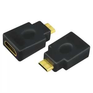 ADAPTOR video LOGILINK, Mini-HDMI (Type C)(T) la HDMI (M), conectori auriti, rezolutie maxima 4K UHD (3840 x 2160) la 30 Hz, negru, &quot;AH0009&quot;