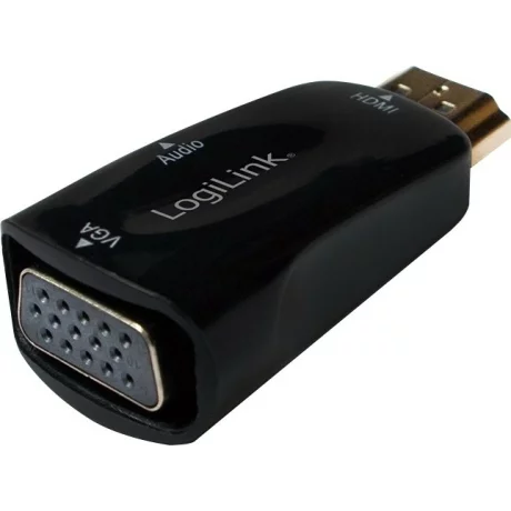 ADAPTOR video LOGILINK, splitter HDMI (T) la VGA (M) + Jack 3.5mm (M), rezolutie maxima Full HD (1920 x 1080) la 30Hz, black, &quot;CV0107&quot;