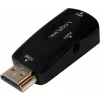 ADAPTOR video LOGILINK, splitter HDMI (T) la VGA (M) + Jack 3.5mm (M), rezolutie maxima Full HD (1920 x 1080) la 30Hz, black, &quot;CV0107&quot;