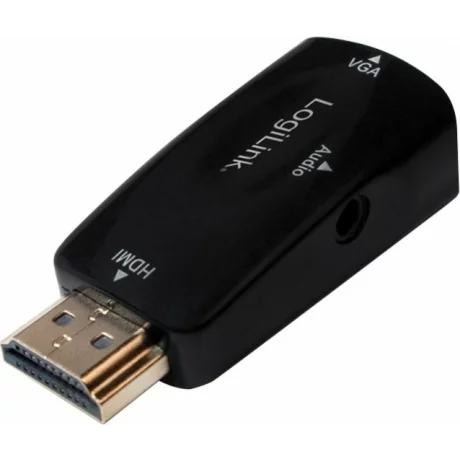 ADAPTOR video LOGILINK, splitter HDMI (T) la VGA (M) + Jack 3.5mm (M), rezolutie maxima Full HD (1920 x 1080) la 30Hz, black, &quot;CV0107&quot;