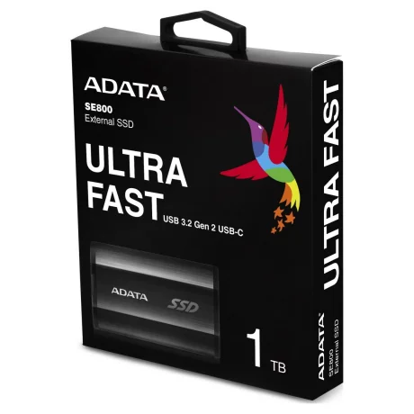 SSD extern ADATA SE800, 1 TB, 2.5 inch, USB 3.2, R/W: 1000 MB/s, &quot;ASE800-1TU32G2-CBK&quot; (include TV 0.15 lei)