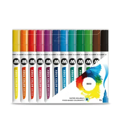 Set markere Molotow Aqua Color Brush Basic Set 1 12 cul/set