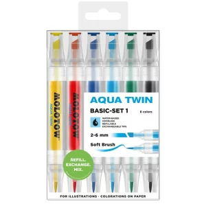 Set markere Molotow AQUA TWIN Basic-Set 1 6 cul/set