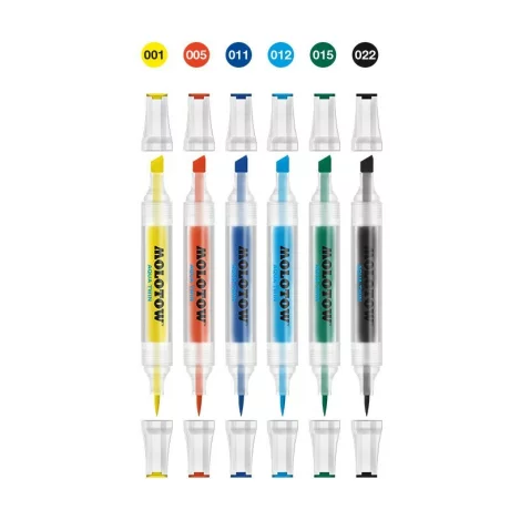 Set markere Molotow AQUA TWIN Basic-Set 1 6 cul/set