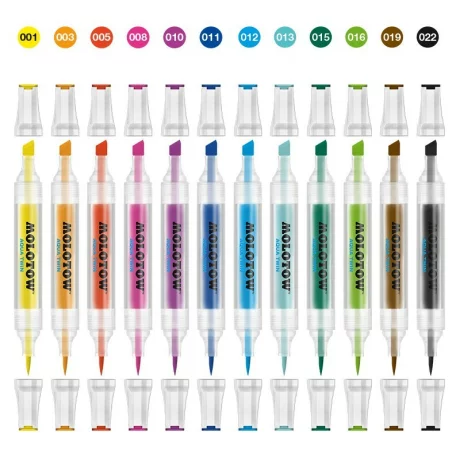 Set markere Molotow AQUA TWIN Complete Set „Color” 12 cul/set