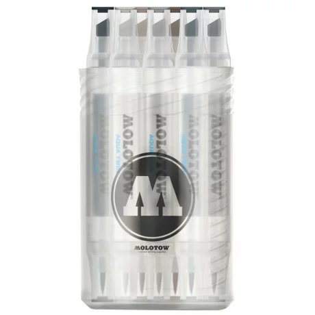 Set markere Molotow AQUA TWIN Complete Set „Grey” 12 buc/set