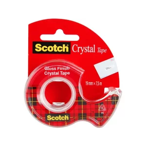 Bandă adezivă 19 mm x 7,5 m cu dispenser 3M Scotch Crystal