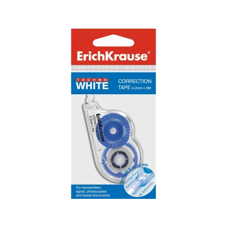 Bandă corectoare Erich Krause Techno White Mini, 4,2mm X 5m