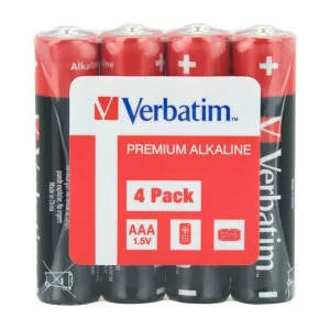 BATERIE VERBATIM  AAA (R3), 1.5V alcalina,  4 buc., shrink wrap &quot;49500&quot;