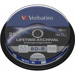 BD-R VERBATIM  25GB, viteza 4x, 10 buc, spindle, printabil, &quot;MDISC Lifetime Archival&quot; &quot;43825&quot;