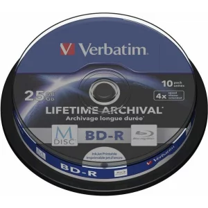 BD-R VERBATIM  25GB, 10 buc, spindle, printabil, MDISC Lifetime Archival 43825