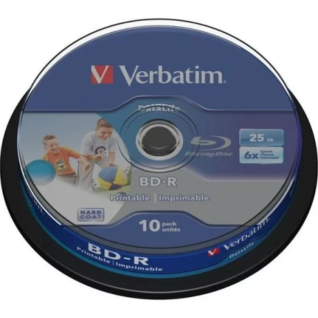 BD-R VERBATIM  25GB, viteza 6x, 10 buc, Single Layer, spindle, printabil, &quot;Wide Inkjet Printable&quot; &quot;43804&quot;