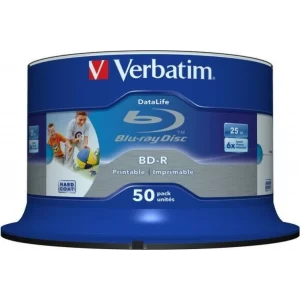 BD-R VERBATIM  25GB, viteza 6x, 50 buc, Single Layer, spindle, printabil, &quot;Wide Inkjet Printable&quot; &quot;43812&quot;