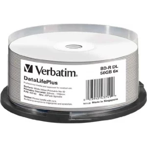 BD-R VERBATIM  50GB, viteza 6x, 25 buc, Double Layer, spindle, printabil, &quot;Wide Inkjet Printable&quot; &quot;43749&quot;