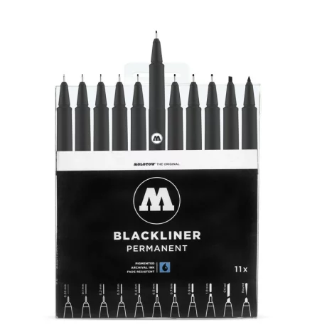 Set liner Molotow BLACKLINER Complete Set 9 buc/set