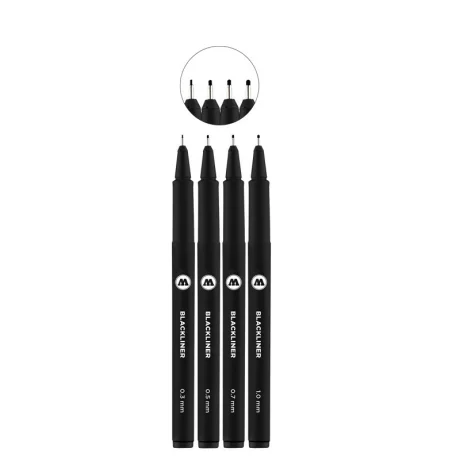 Set liner Molotow BLACKLINER Set 1 4 buc/set