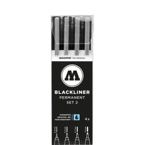 Set liner Molotow BLACKLINER Set 2 4 buc/set