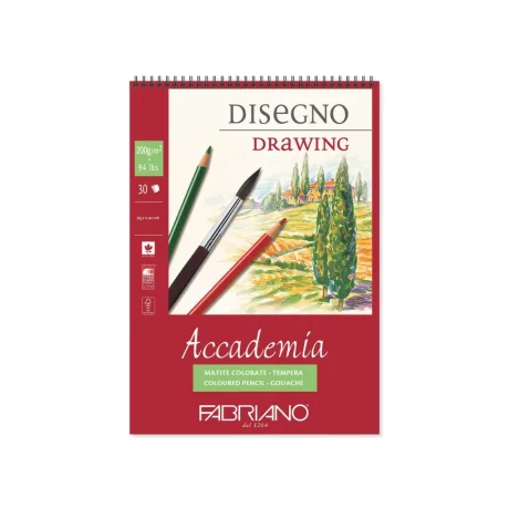 Bloc desen Accademia Disegno, A3, cu spiră, Fabriano