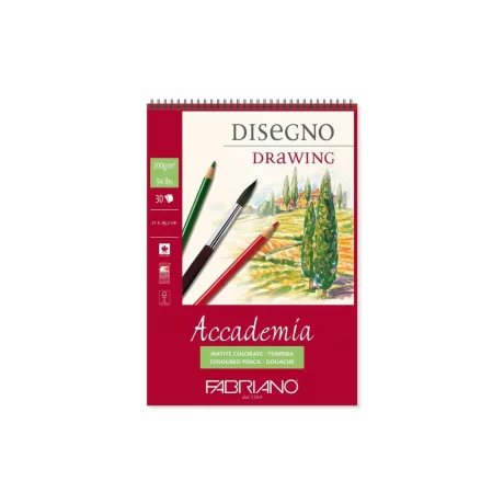 Bloc desen Accademia Disegno, A4, cu spira, Fabriano