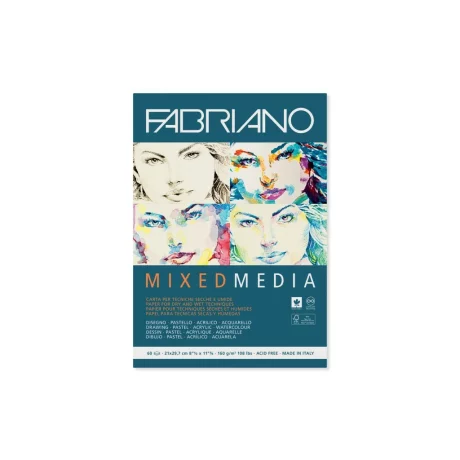 Bloc desen Mix Media, A4, fără spiră, Fabriano