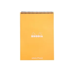 Blocnotes grafic A4, spirală metalică dublă, 80 file, Rhodia Classic Orange