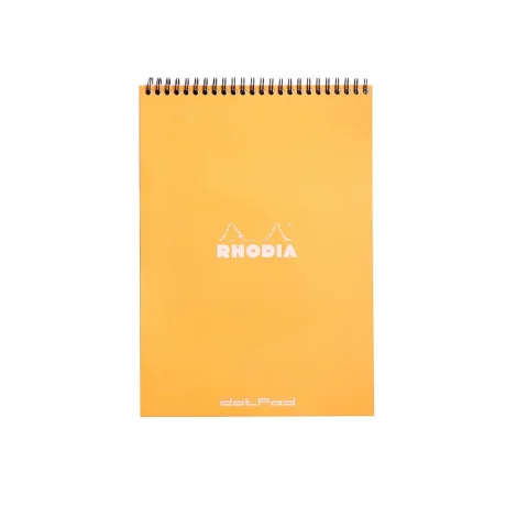 Blocnotes grafic A4, spirală metalică dublă, 80 file, Rhodia Classic Orange
