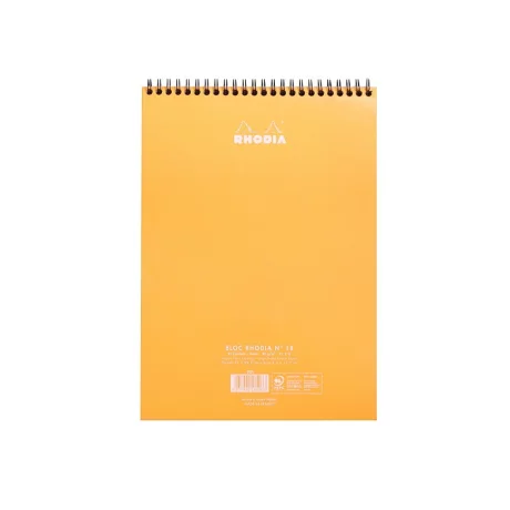Blocnotes grafic A4, spirală metalică dublă, 80 file, Rhodia Classic Orange