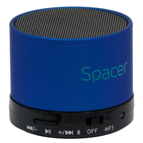 BOXA SPACER portabila bluetooth TOPPER, RMS:  3W, control volum, acumulator 520mAh, timp de functionare pana la 5 ore, distanta de functionare pana la 10m, incarcare USB, BLUE, &quot;SPB-TOPPER-BLU&quot;  (include TV 0.15 lei)