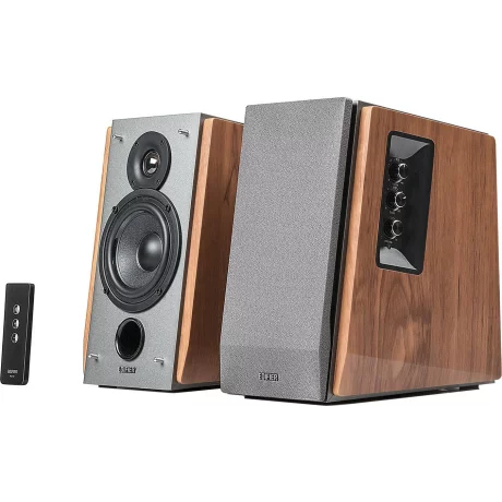 BOXE EDIFIER 2.0, RMS:  60W (2 x 13W, 2 x 17W), telecomanda wireless, volum, bass, treble, dual RCA, brown, &quot;R1600TIII&quot;   (include TV 8 lei)