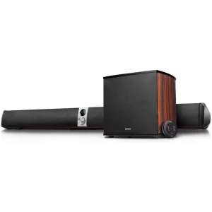 BOXE EDIFIER soundbar, bluetooth 4.1, RMS: 158W (2 x 12W, 2 x 32W, 1 x 70W), woofer 8&quot;, bass 2.75&quot;, inalte 0.75&quot;,frecv.raspuns 45Hz-20KHz, Line-in/AUX/optic/coax,telwireless,dim1130x110x137mm, brown, &quot;S70DB-BR&quot;  (include TV 1.5 lei)