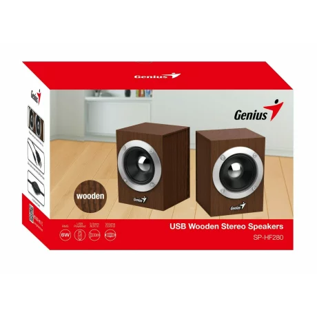 BOXE GENIUS 2.0, RMS:  6W (2 x 3W), USB power, wood, &quot;SP-HF280&quot; &quot;31730028400&quot; (include TV 0.75 lei)