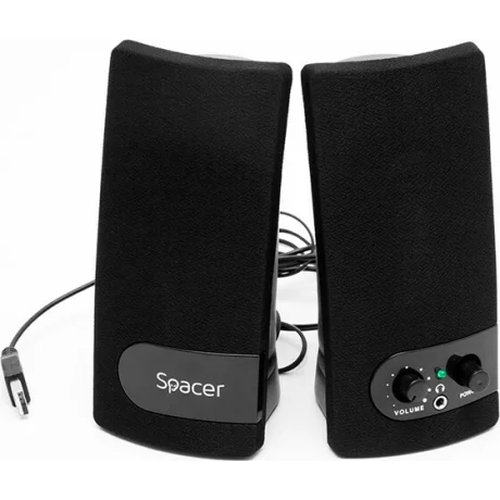 BOXE SPACER 2.0, RMS:  6W (2 x 3W), control volum, mufa casti, USB power, black, &quot;SPB-216&quot; (include TV 0.75 lei) /43501556