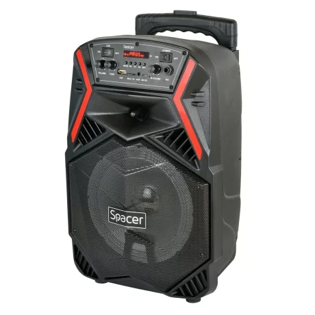 BOXE SPACER portabile bluetooth COUGAR, tip troler, RMS:  35W, 8&quot; woofer, acumulator 3.7V1800 mAh, input : AUX audio, guitar, USB/microSD, remote control, wireless microphone, black, &quot;SPB-H8-BT&quot; 43501597   (include TV 8 lei)