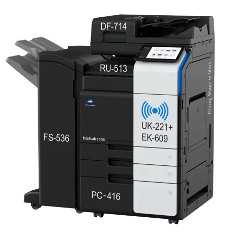 Bundle Multifunctional Laser Konica Minolta A3 Color Bizhub C300I + DK-516x + DF-632 + TN-328 CMYK