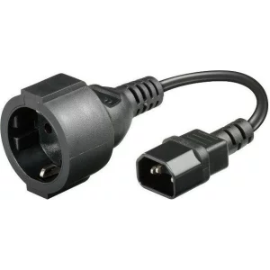 CABLU alimentare GEMBIRD adaptor intrare C14 (tata) la iesire Schuko (mama), 10A, bulk, black, &quot;PC-SFC14M-01&quot;