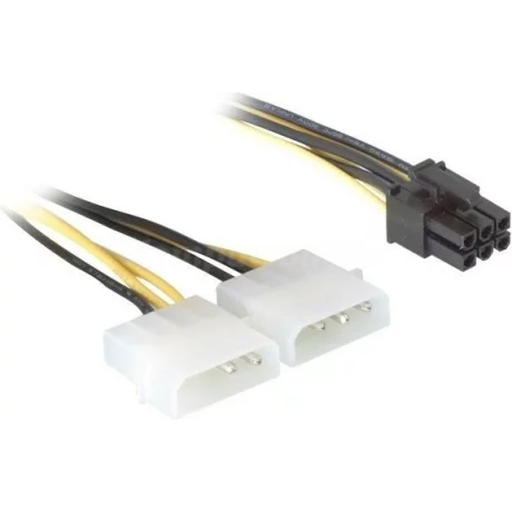 CABLU alimentare GEMBIRD, adaptor Molex la PCI-E, 2 x Molex la 1 x 6 pin PCI-E, &quot;CC-PSU-6&quot;