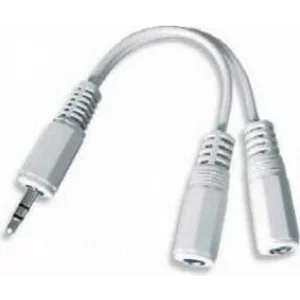 CABLU audio GEMBIRD Splitter stereo (1 x 3.5 mm jack T la  2 x 3.5 mm jack M), 10cm, alb &quot;CCA-415W&quot;