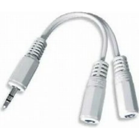 CABLU audio GEMBIRD Splitter stereo (1 x 3.5 mm jack T la  2 x 3.5 mm jack M), 10cm, alb &quot;CCA-415W&quot;