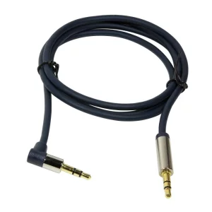 CABLU audio LOGILINK  stereo (3.5 mm jack T/T), 0.5m, conectori auriti, un conector 90 grade, albastru &quot;CA11050&quot;