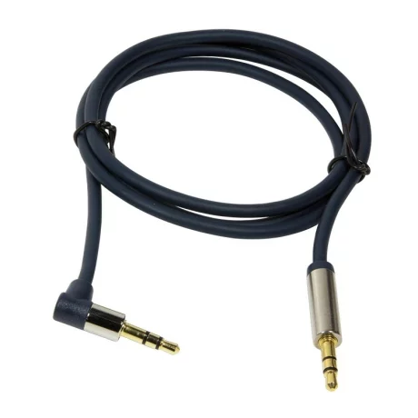 CABLU audio LOGILINK  stereo (3.5 mm jack T/T), 1m, conectori auriti, un conector 90 grade, albastru &quot;CA11100&quot;
