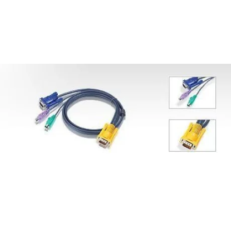CABLU KVM ATEN, convertor Serial la Video  + PS/2, conector 1: SPHD-15 (T); conector 2: VGA (T), PS/2 x 2, &quot;2L-5202P&quot;