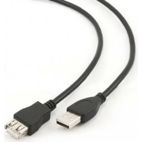 CABLU USB GEMBIRD prelungitor, USB 2.0 (T) la USB 2.0 (M),  4.5m, conectori auriti, negru, CCP-USB2-AMAF-15C