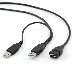 CABLU USB GEMBIRD splitter, USB 2.0 (T) la USB 2.0 (M) + USB 2.0 (T), 0.9m, negru, CCP-USB22-AMAF-3