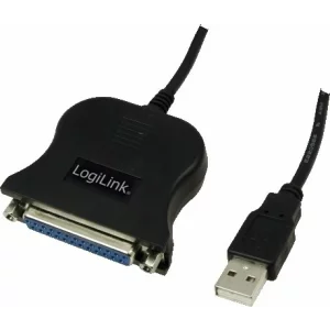 CABLU USB LOGILINK adaptor, USB 2.0 (T) la Paralel (D-Sub 25-pin), 1.5m, negru, UA0054A