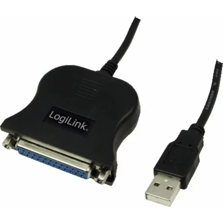 CABLU USB LOGILINK adaptor, USB 2.0 (T) la Paralel (D-Sub 25-pin), 1.5m, negru, UA0054A