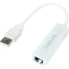 CABLU USB LOGILINK adaptor, USB 2.0 (T) la RJ45 (M), 10cm, 10/100 Mbit/s, alb, UA0144B