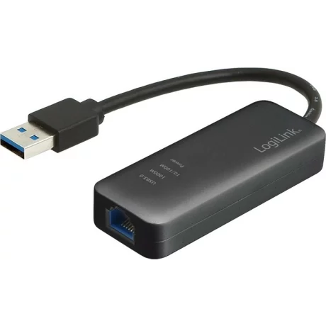 CABLU USB LOGILINK adaptor, USB 3.0 (T) la RJ45 (M), 10cm, 10/100/1000 Mbit/s, negru, UA0184A