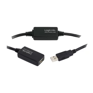 CABLU USB LOGILINK prelungitor, USB 2.0 (T) la USB 2.0 (M), 20m, negru, UA0146