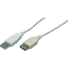 CABLU USB LOGILINK prelungitor, USB 2.0 (T) la USB 2.0 (M),  2m, gri, CU0010
