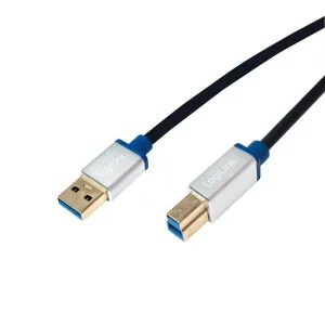 CABLU USB LOGILINK, USB 3.0 (T) la USB 3.0 Type-B (T), 2m, premium, black, BUAB320